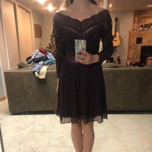 Free People | Women's Floral Lace Midi Dress | Size Small Petite